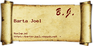 Barta Joel névjegykártya